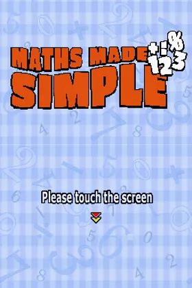 Maths Made Simple (Europe) (En,Fr,De,Es,It) screen shot title